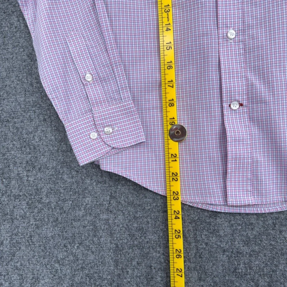 Tommy Hilfiger Button Down Shirt Kids 10 Cotton Polyester Pink Blue Check
